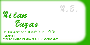 milan buzas business card